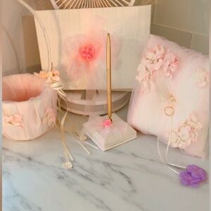Beverly ckark collection 

Elegant Wedding Accessory Set with Pink Accents